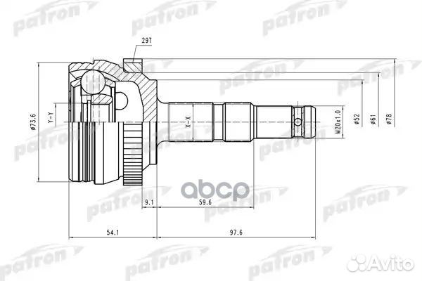 ШРУС наружн к-кт 22x52x28 ABS:29T opel: Corsa C