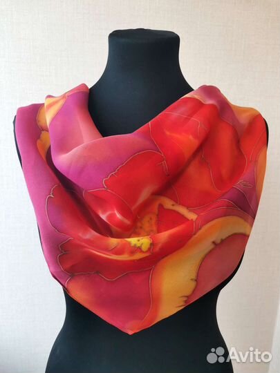 Шёлковый платок новый батик ручная роспись