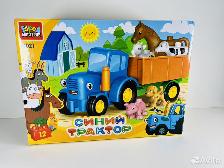 Город мастеров - синий трактор 12 деталей Лицензия