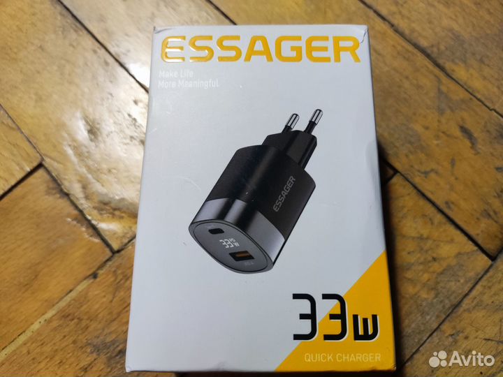 Зарядное устройство Essager 33 Вт GaN с дисплеем