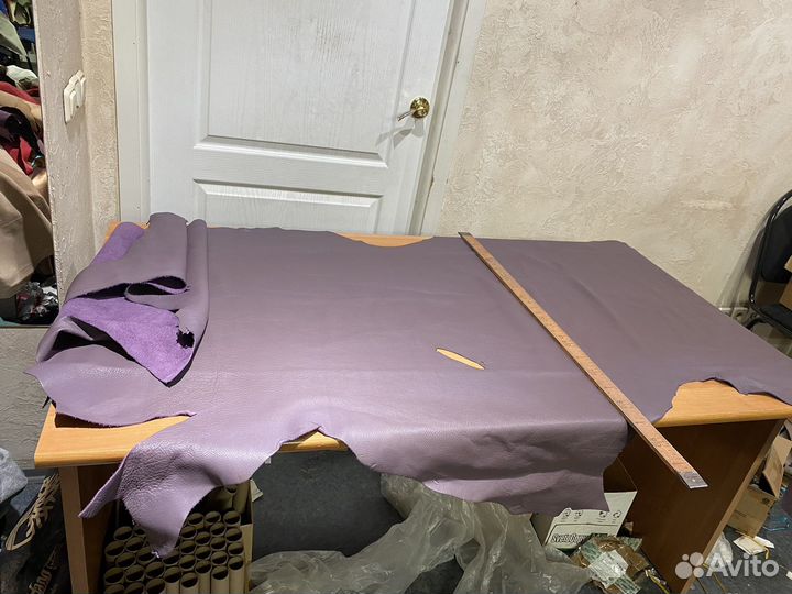 Натуральная кожа крс 1,4 мм цв. сиреневый 195дм2 ш