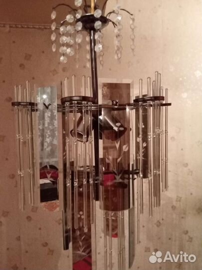 Люстра потолочная подвесная бу зеркальная