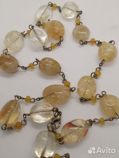 Цитрин и желтый Агат Колье
