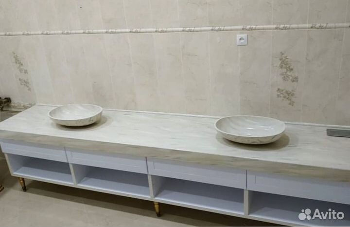 Столешница для ванной и кухни из искуственного кам