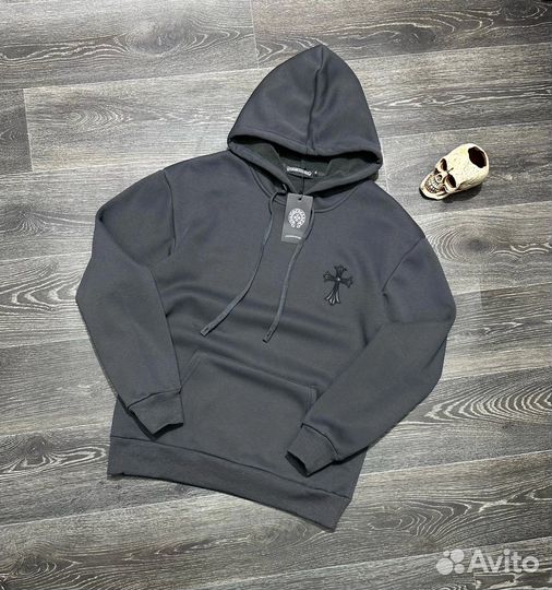 Толстовка худи chrome hearts теплая