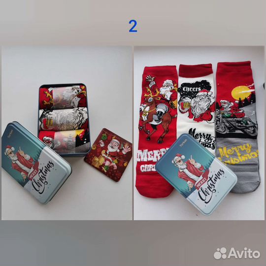 Носки 3 пары новогодние подарочные