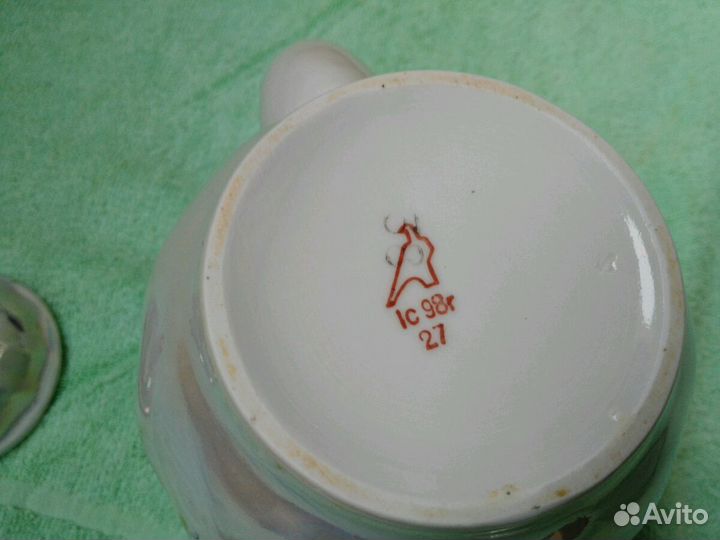 Чайник молочник Дулево,Ваза красное стекло