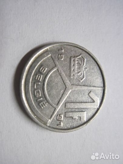 Монета Бельгии. 1 франк