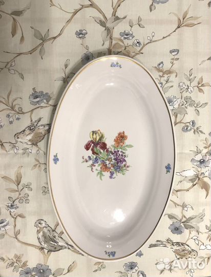 Блюдо большое круглое овальное Дулево СССР