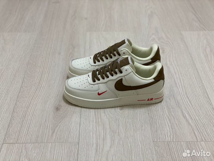 Кроссовки Nike Air Force 1 Premium White Brown