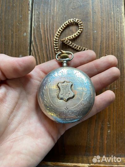 Старинные карманные часы Сальтеръ, серебро 84