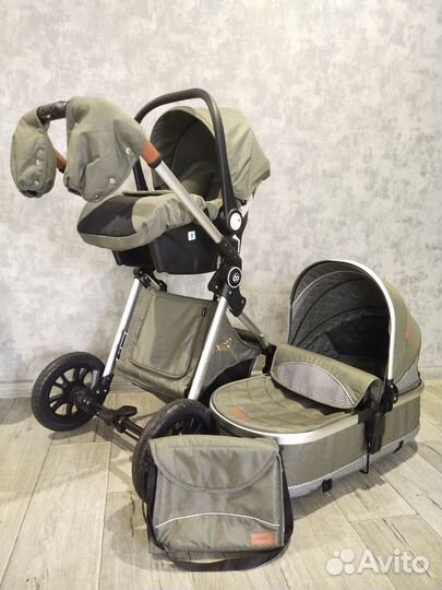 Коляска Luxmom V9 3в1 (зелёный )