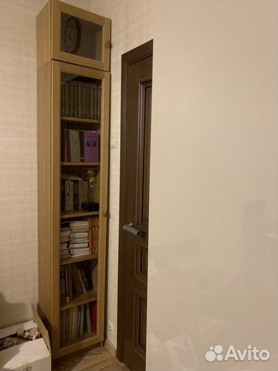 Книжный шкаф IKEA билли с дверками, Дуб шпон