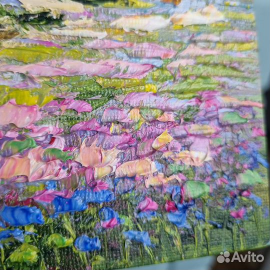 Пейзаж лаванда Прованс картина маслом