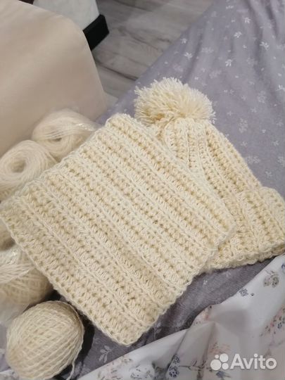 Шапка зимняя детская (на 2-5 лет), ручная работа