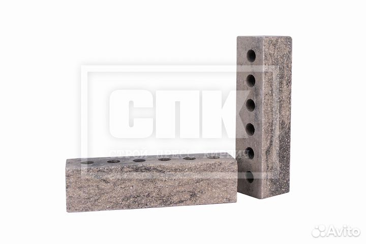 Кирпич облицовочный колотый - Серый обсидиан