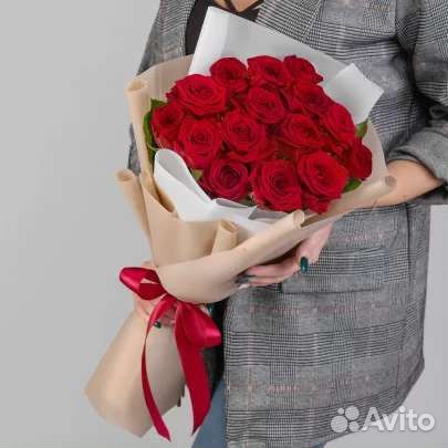 15 красных роз Цветы Букет Розы Красноярск