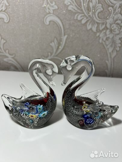 Пара лебедей Муранское стекло (Венеция)