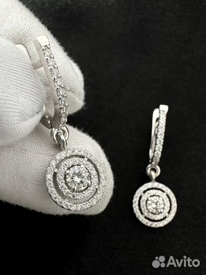 Золотые серьги с бриллиантами 585 / 3.49 гр