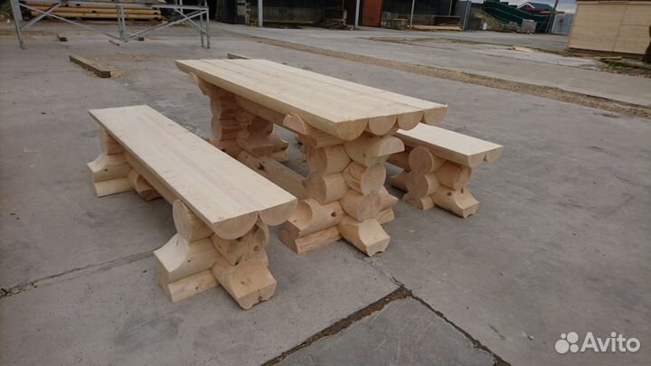 Сруб Садовой мебели из бревна для Бани