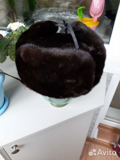 Норковая шапка мужская ушанка