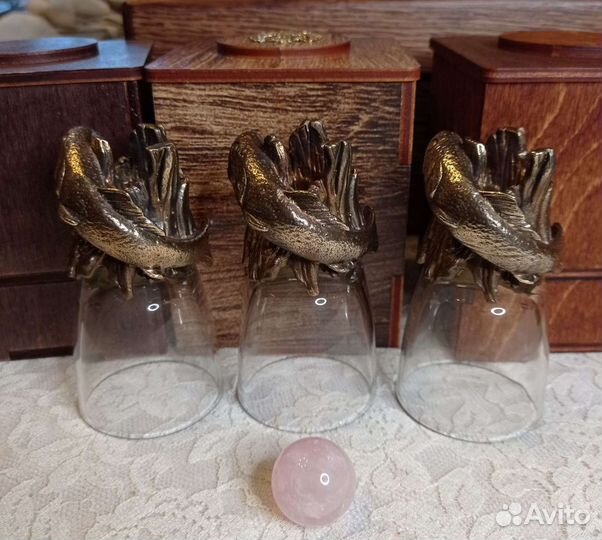 Стопки перевёртыши. форель.бронза