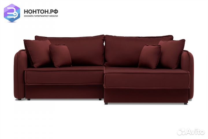 Диван угловой тик-так Антей бордовый