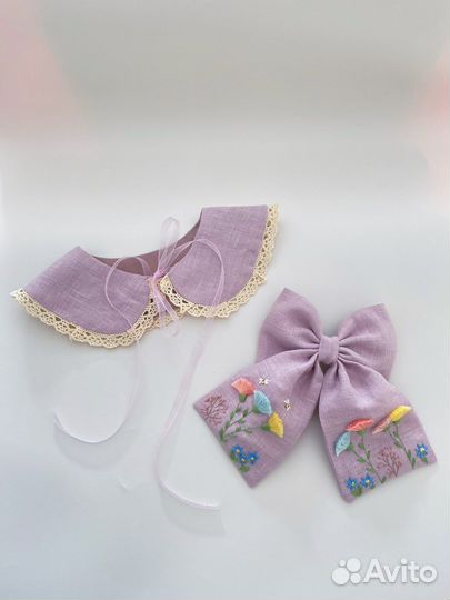 Бант с вышивкой