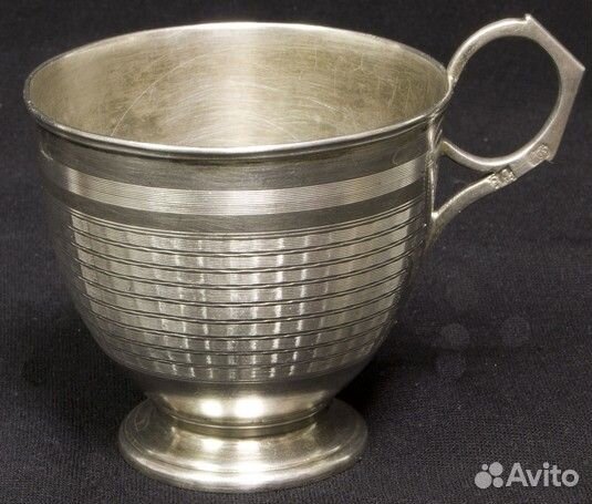 Чашка, серебро, 84 пр, 61,4 гр, 1872г,пр.м.Савенко