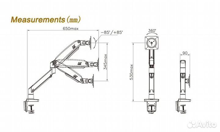 Крепление для монитора NB F100A (кронштейн )