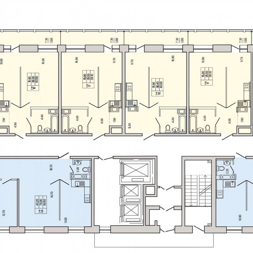 1-к. квартира, 40,5 м², 7/19 эт.