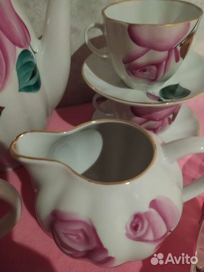 Сервиз кофейный свадебный роза лфз