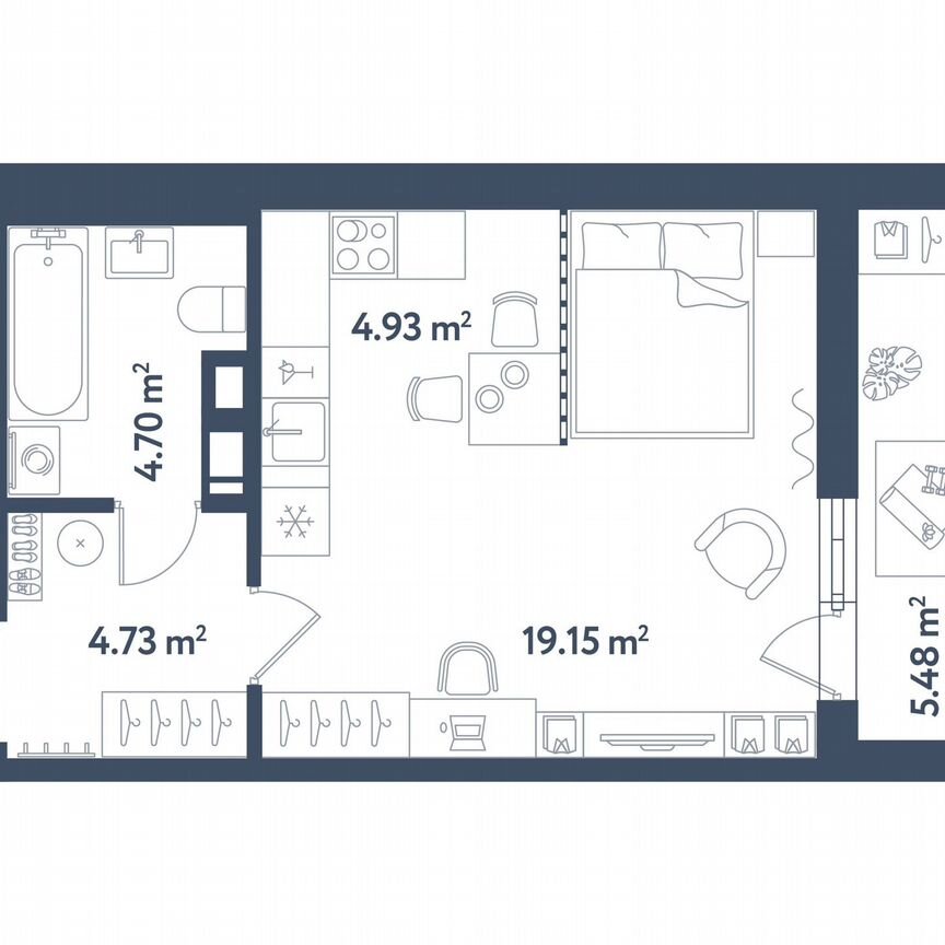 Квартира-студия, 36,3 м², 3/11 эт.