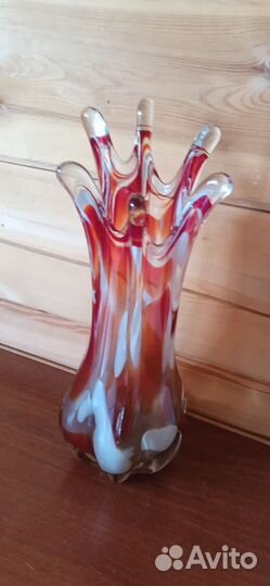 Ваза цветное стекло винтаж