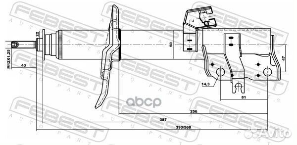 Амортизатор передн левый nissan X-trail T31 026
