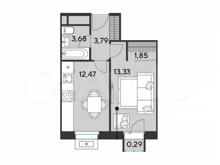 1-к. квартира, 35,4 м², 16/25 эт.