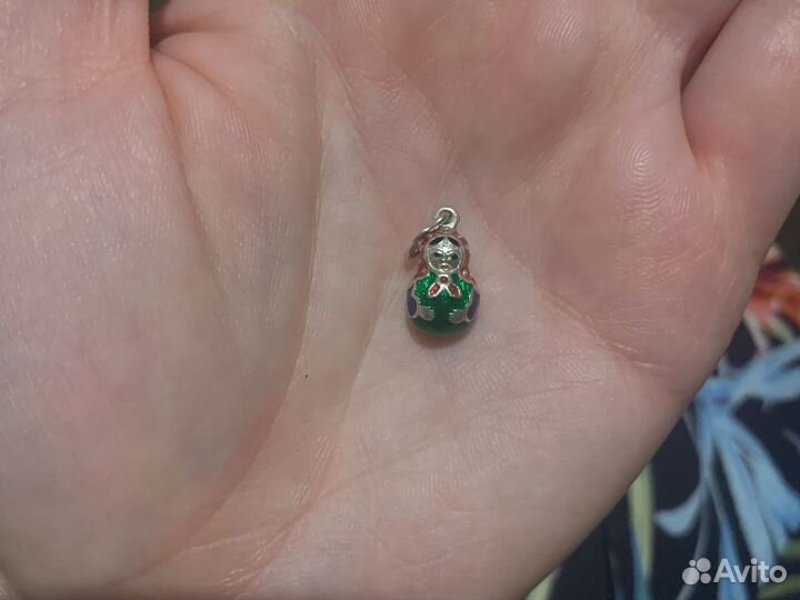 Комплект украшений из серебра матрешки