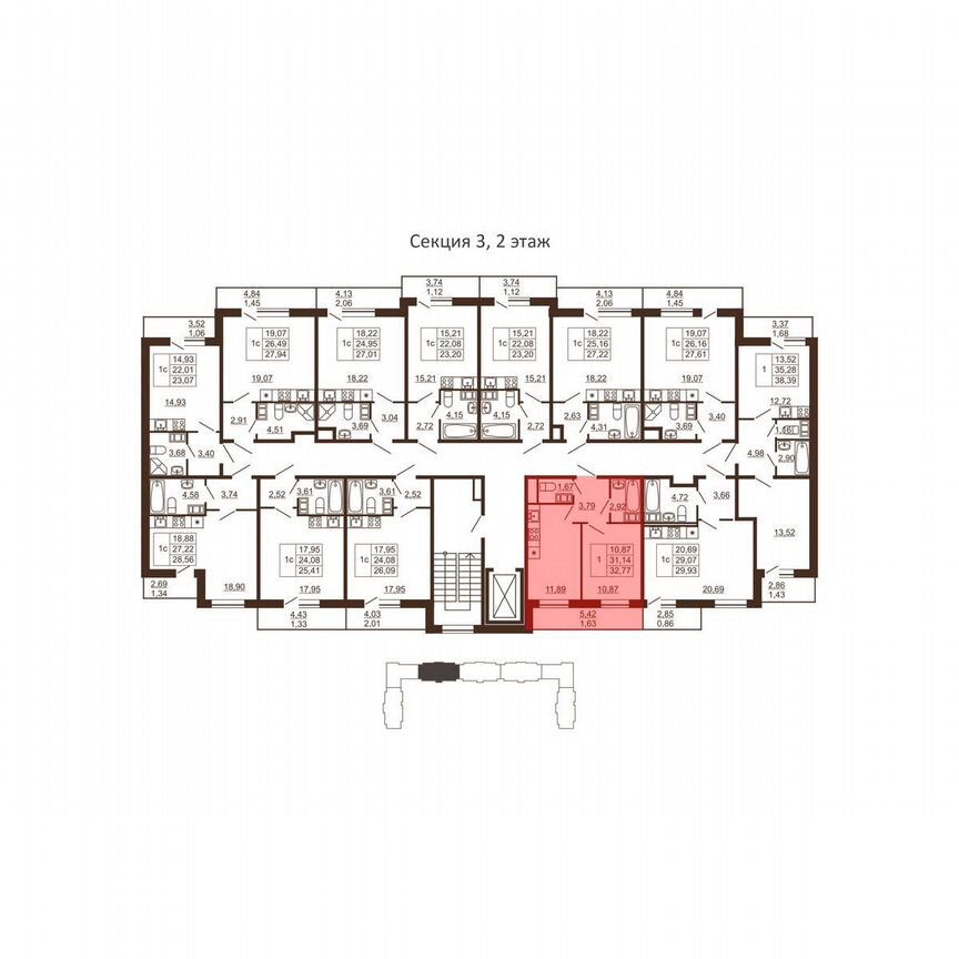 1-к. квартира, 32,8 м², 5/6 эт.
