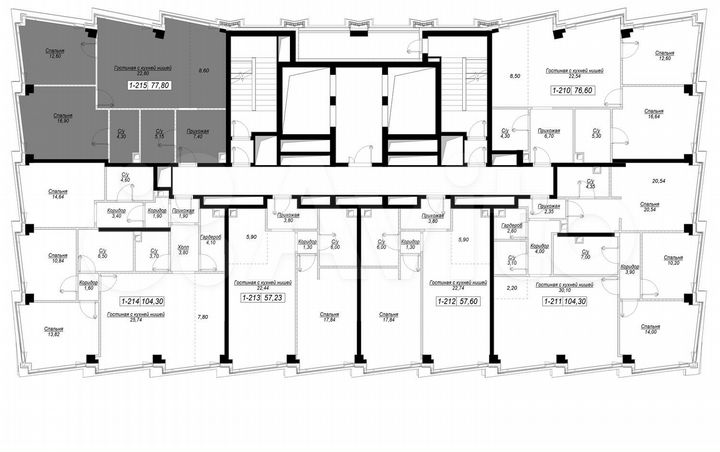 2-к. квартира, 77,8 м², 32/41 эт.