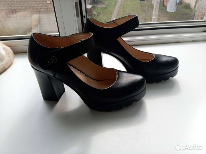 Туфли черные, матовые
