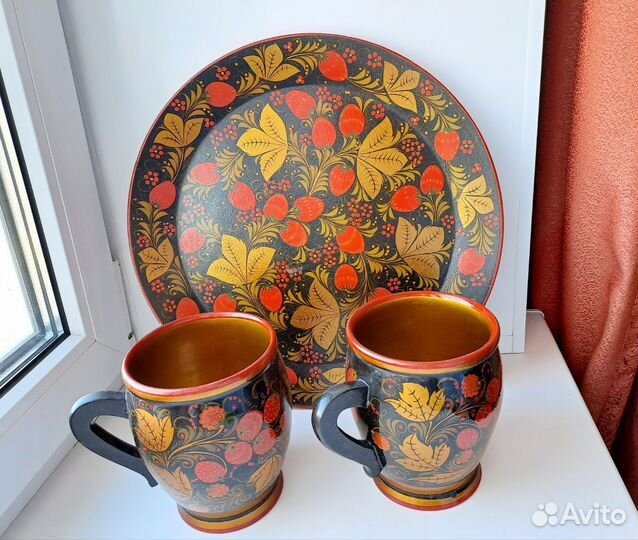 Деревянный поднос Хохлома