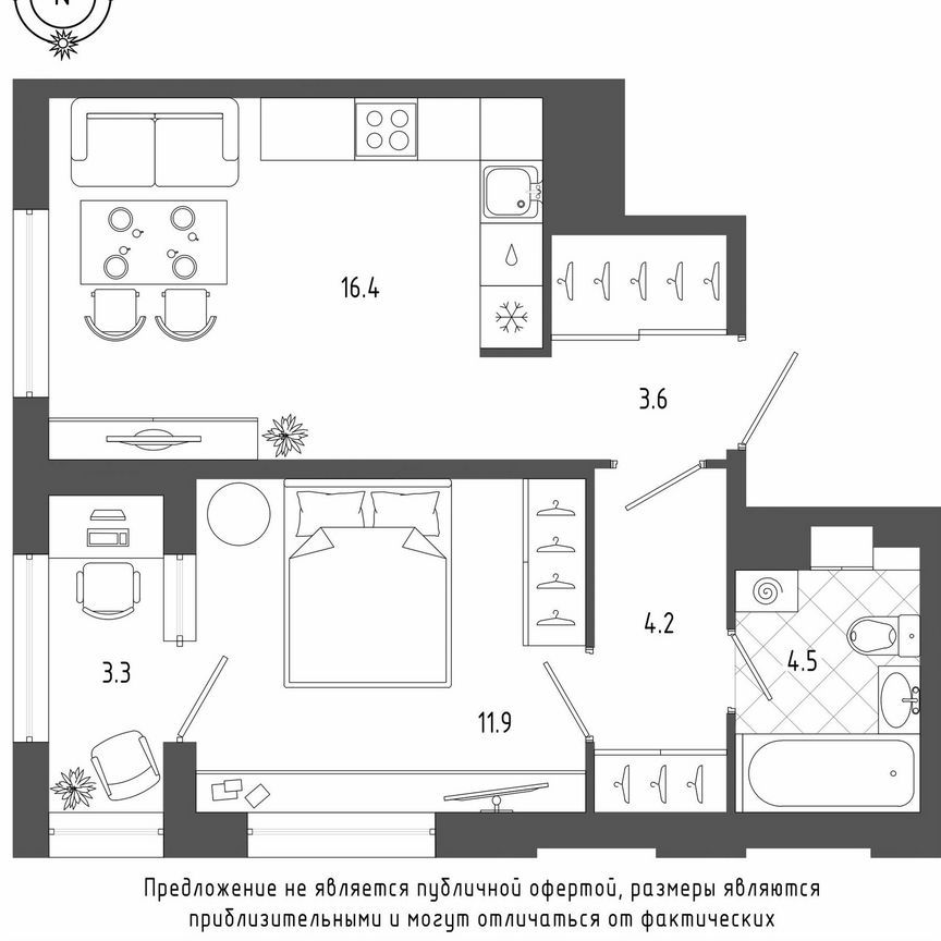 1-к. квартира, 89,5 м², 14/14 эт.