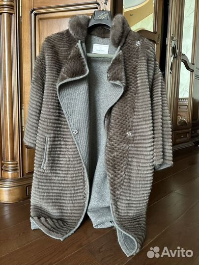 Бежевое полупальто из меха Symetrie