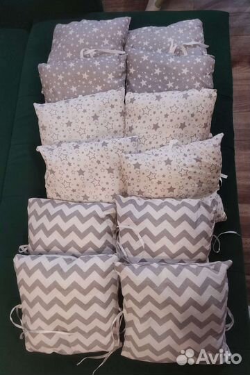 Бортики/подушки в детскую кроватку 12 штук