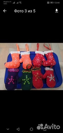 Новогодние игрушки из фетра на ёлку