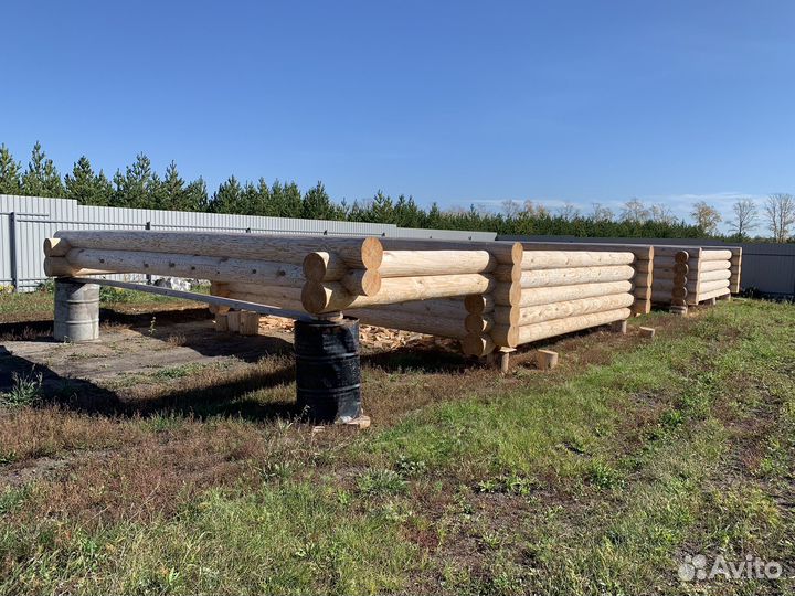 Сруб бани 6х6 м с выносом 3 м