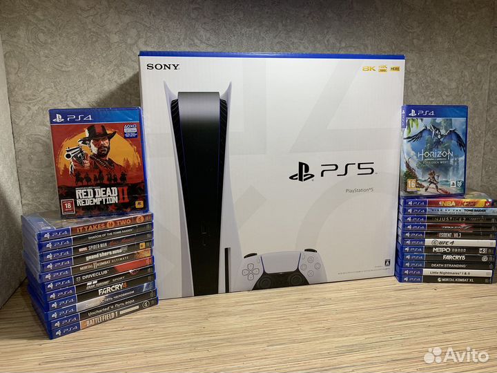 Новая/PlayStation 5 С Дисководом (1200А) + 40Игр