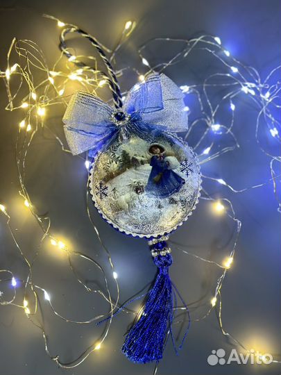 Винтажная елочная игрушка ручной рабоыт