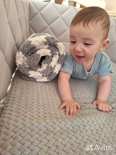 Плед детский вязаный плюшевый