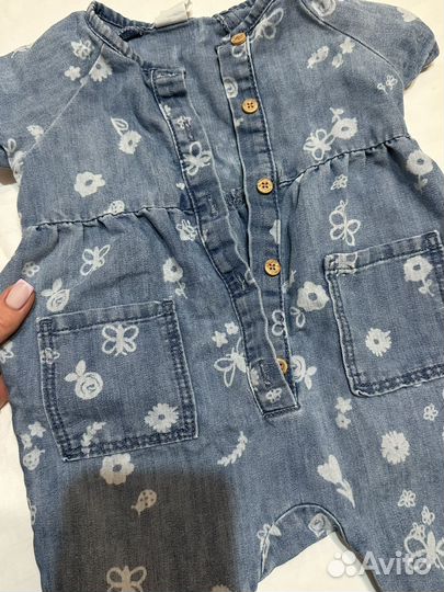 Комбинезон H&M джинсовый 68 для девочки